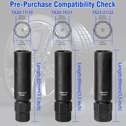 10 Spline Lug Nut Key Set - size: 3 Pieces
