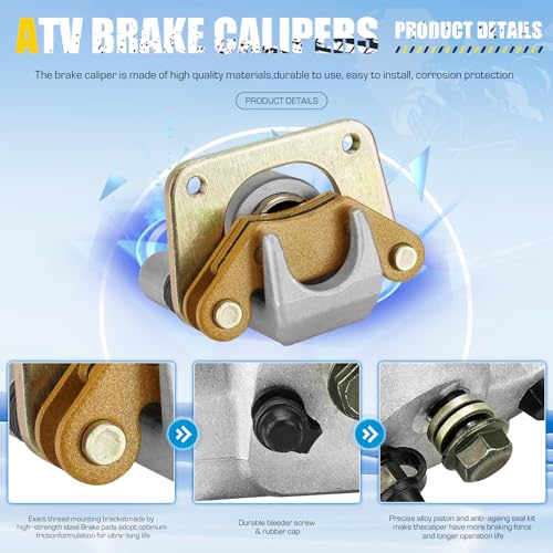 Rear Left/Right Brake Calipers Set with Pads for Polaris Ranger Crew 570/570-4 Ranger 570 800/XP/HD Ranger 900/XP Ranger 900/1000 Diesel/HST Ranger EV RZR 900/XP 900 Brutus, Replace for 1911373