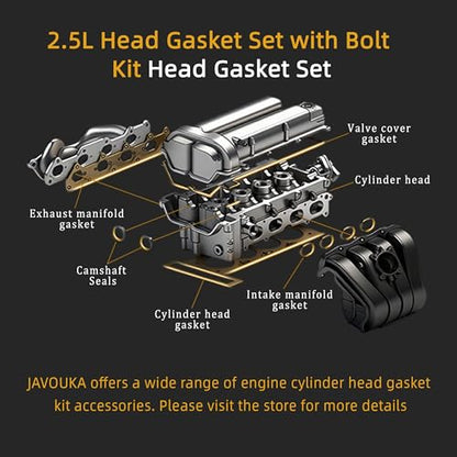 Head Gasket Set with Bolts, 2.5L, for Volkswagen Beetle 2006-2010 - style: for Jetta 2.5L 2005-2014