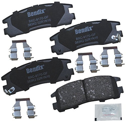 Bendix Priority1 CFC383K2 Ceramic Rear Brake Pads for Select Models Chrysler Sebring,Dodge Avenger,Stealth,Stratus,Eagle Summit,Talon,Vista,Mitsubishi,Diamante,Eclipse,Expo,LRV,Galant,Sigma,Plymouth - size: CFC383K2