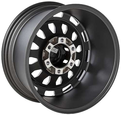 Rough Country 87 Series One-Piece Aluminum Wheel with Simulated Beadlock - 17x8.5, 6x5.5 Bolt Pattern, +0mm Offset, Gray/Black