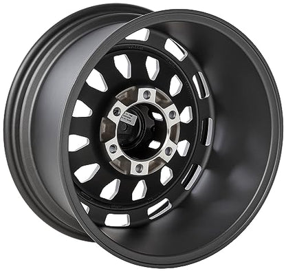 Rough Country 87 Series One-Piece Aluminum Wheel with Simulated Beadlock - 17x8.5, 6x5.5 Bolt Pattern, +0mm Offset, Gray/Black