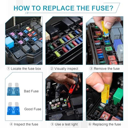 YNZDRWA 80Pcs Standard Fuse Kit, Upgraded Car Fuses Assortment Kit