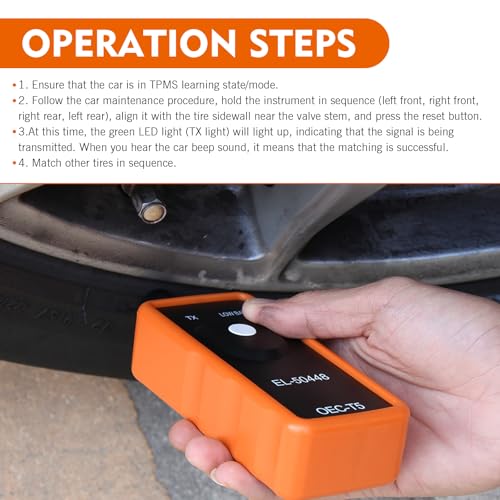 EL-50448 TPMS Relearn Tool, Auto Tire Pressure Monitor Sensor Activation TPMS Reset Tool, Tire Sensor Reset Tools OEC-T5 for Buick Chevy Cadillac Series Vehicles - size: EL-50448