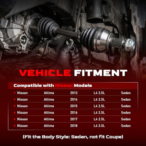 Betthand 666417 Front CV Axle Fit for Nissan Altima 2013-2018 L4 2.5L Sedan - size: 666417