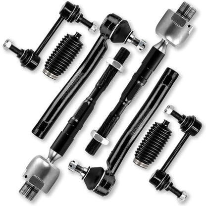 8pc Inner Outer Tie Rod Sway Bar Compatible with Ford Edge, Fit for Lincoln MKX 2007 2008 2009 2010 2011 2012 2013 2014 2015#OE K750159 ES800474 EV800576 ES800473 - size: 8Pcs Tie Rod End Link