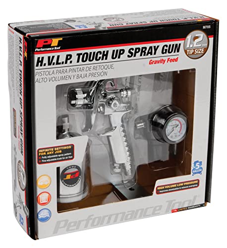 Performance Tool M705 1.2 mm Gravity Feed HVLP Touch-Up Spray Gun