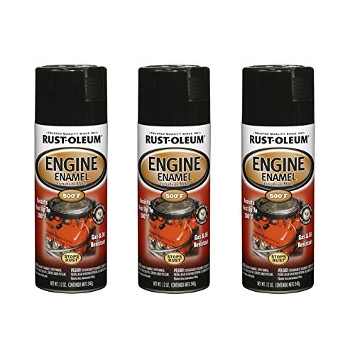 Rust-Oleum 248932-3PK Engine Enamel Spray Paint, 12 oz, Gloss Black, 3 Pack - color: Gloss Black, size: 12 Ounce (Pack of 3)