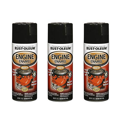Rust-Oleum 248932-3PK Engine Enamel Spray Paint, 12 oz, Gloss Black, 3 Pack - color: Gloss Black, size: 12 Ounce (Pack of 3)