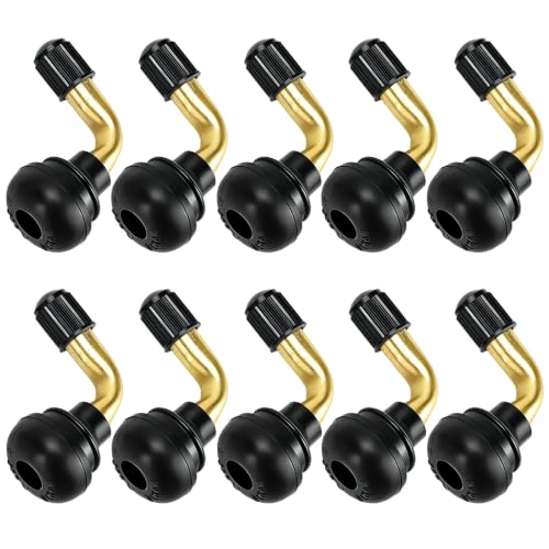 10Pcs Tubeless Tire Valve Stem PVR70, 90 Degree Brass Stem Valve