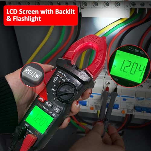Digital Clamp Meter, Multimeter 6000Counts Volt Meter Auto-ranging Measures AC/DC Amp Clamp, NCV Non Contact Check Function (MAYILON MY2600D) - size: 6000 Counts, style: AC/DC Current