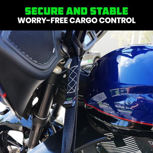 Rhino USA Soft Loop Tie Down Straps (4-Pack) - Motorcycle Handlebar Straps - color: Black 4-Pack.