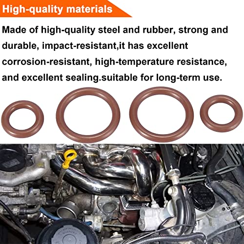 72468 Turbo Mounting Gasket Set & 7.3L Powerstroke Diesel Turbo Pedestal Yellow O-Ring Seal Gaskets F4TZ-6N653-A F4TZ-6N653-B Compatible with Ford 1994-2003 7.3L Powerstroke Diesel