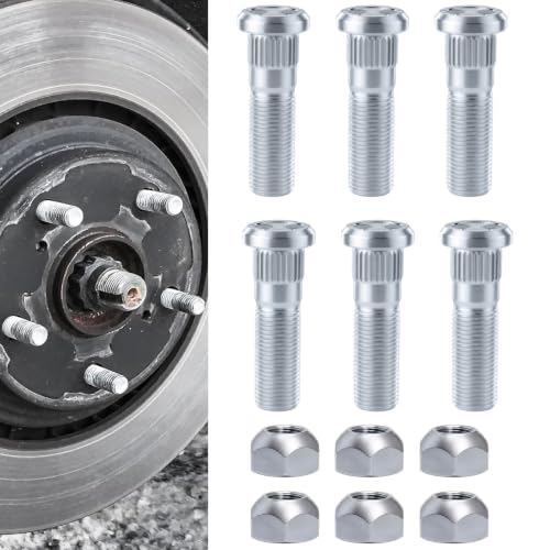 6Sets 1/2-20 Trailer Studs with Nuts Fit Lippert Dexter 2000-7000LB Axles - color: 1/2''-20 Wheel Stud with Lug Nuts, size: 6pack