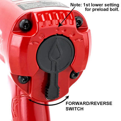 AEROPRO TOOLS A398 1/2-Inch Aluminum Air Impact Wrench & 3/8" Air Ratchet Wrench 50 Ft-Lbs