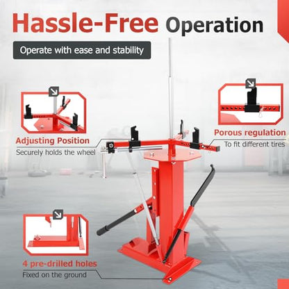 Multifunctional Manual Tire Changer for 4" to 16.5" Tires, Portable