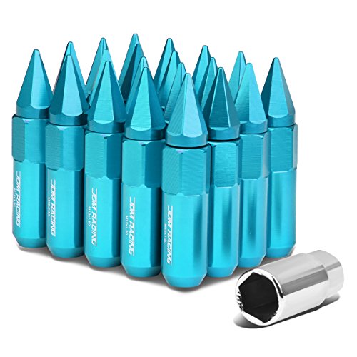 Auto Dynasty M12 x 1.5 Open/Closed End Design 20-Piece Aluminum Alloy Wheel Lug Nuts +1 X Deep Drive Extension (Light Blue) - color: Light Blue