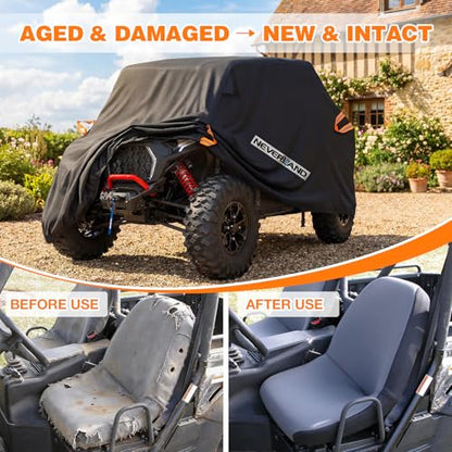NEVERLAND UTV Cover Heavy Duty Waterproof 2-3 Seater All-Weather Protection - size: up to 126"L