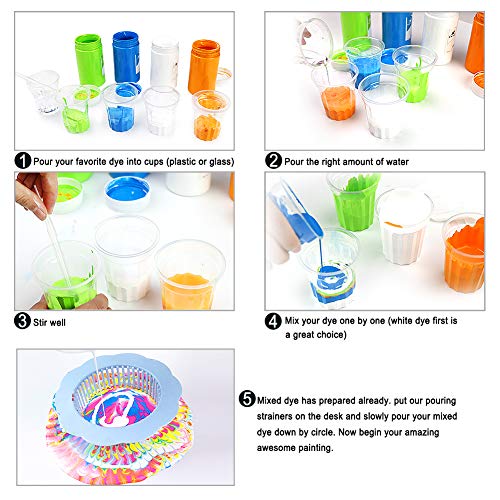 5P Acrylic Pouring Strainers Fluid Art Tools DIY Abstract Pour Painting