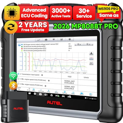 Autel MaxiPRO MP808BT PRO, 2026 ECU C0ding Scanner w/ 2-Year Update ($700)