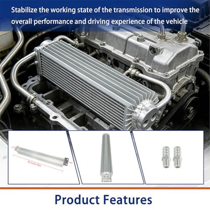 GXYWADY 18inch Aluminum Dual Pass Finned Transmission trans oil Co-o-le