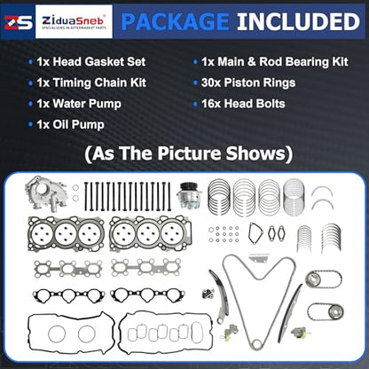 VQ40DE Head Gasket Set Timing Chain Kit Oil Pump Fit For Nissan 4.0L 05-15