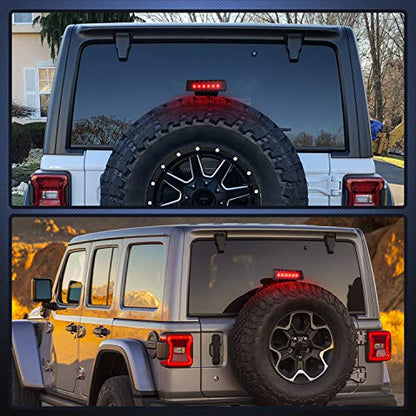 Nilight LED Third Brake Lights High Mount Stop Tail Light with Smoked Lens for 2007-2018 Wrangler JK - color: JK 2007-2017 Third Brake Light