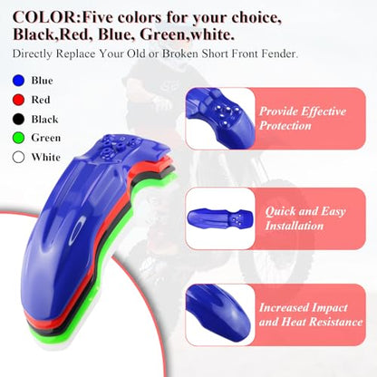 Plastic Front Wheel Mud Guard Motorcycle Fender Protector Blue - color: Blue