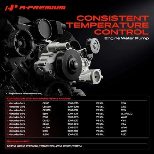 A-Premium Engine Water Pump (V8 4.7L 5.5L) Compatible with Mercedes-Benz