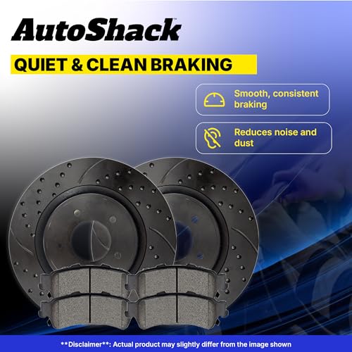AutoShack Front & Rear E-Coated Rotors & Ceramic Pads for VW Jetta 2006 - style: NightGuard & Pad