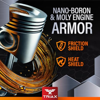 TRIAX Synergy SRT 10W-40 - Full Synthetic, Friction Modified Engine Oil - 20K Miles, API SP Licensed, 3x Wear Protection - Nano Boron and Moly Friction Modified (5 Quart) - size: 5 Quart