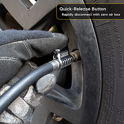 JACO Lightning S2X Quick-Connect Locking Tire Inflator Air Chuck Attachment - style: Straight Head