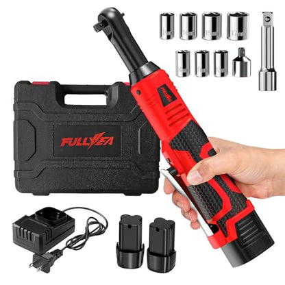 FULLYEA Cordless Electric Ratchet Wrench Set,45Ft-lbs,550 RPM Power Ratchet