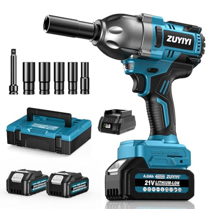 1/2" Cordless Impact Wrench, 1600N.m High Torque Power Impact Gun