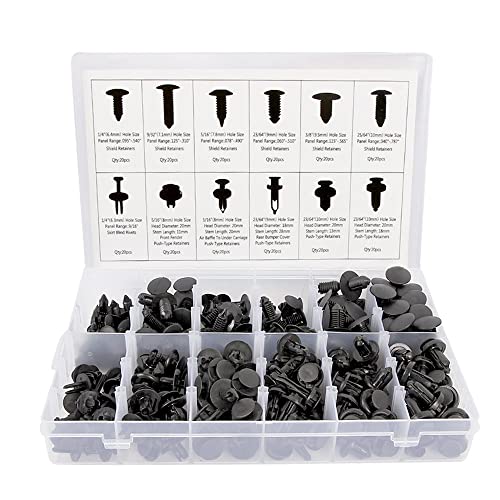 Sunplustrade 240 Pcs Bumper Clips Car Clips Plastic Rivets Fasteners Push Retainer Kit Most Popular Sizes Auto Push Pin Rivets Set for GM Ford Toyota Honda Chrysler - size: One Size
