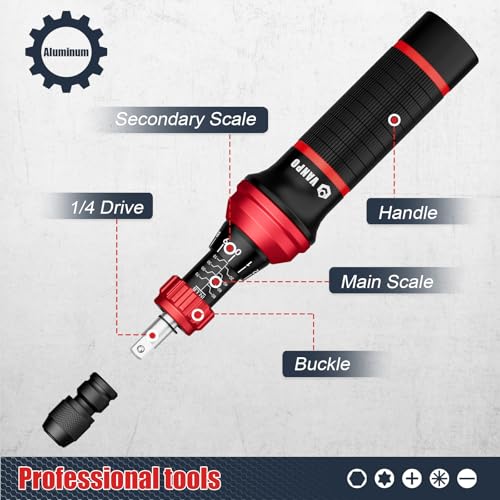 VANPO Torque Screwdriver, 10-80 In-lb, 24 Piece, Click Style for Gunsmith - size: 10-80 inlb