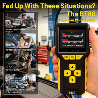 Car OBD2 Scanner Battery Tester 2 in 1 Code Reader Full OBDII Diagnosis 12/24V - color: BT80 2 in 1 Code Reader