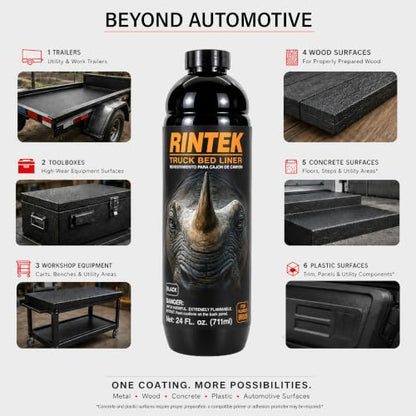 LAUCO Rintek Urethane Spray 1 Gallon Tintable Bedliner Coating, Heavy-Duty Polyurethane Protective Truck Bed Liner Paint, Waterproof Anti-Slip Impact-Resistant Automotive Coating, With Spray Gun 95122 - style: Tintable – With Gun