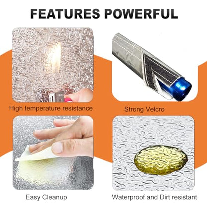 Aluminized Heat Shroud Sleeving Heat Shield 1.1''I.D. x 10FT Fuel line Wire Protection Silver Hose Heat wrap with 10 Pcs Metal Zip Ties - color: silver, size: 1.1''I.D.