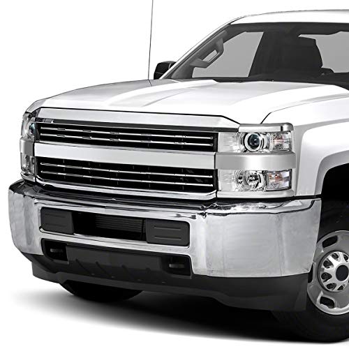 DNA MOTORING Chrome Housing Projector Headlights Compatible with 15-19 Chevy Silverado 2500 HD 3500 HD, HL-OH-CSIL15-CH-CL1 - color: Chrome Clear