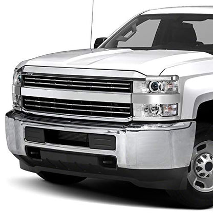 DNA MOTORING Chrome Housing Projector Headlights Compatible with 15-19 Chevy Silverado 2500 HD 3500 HD, HL-OH-CSIL15-CH-CL1 - color: Chrome Clear