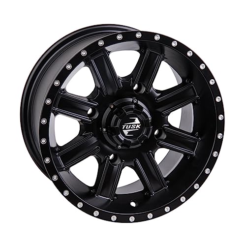 (4 Pack) 4/137 Tusk Cascade Wheel 12x7 5.0 + 2.0 Matte Black For Kawasaki PRAIRIE 360 4X4 2003-2013