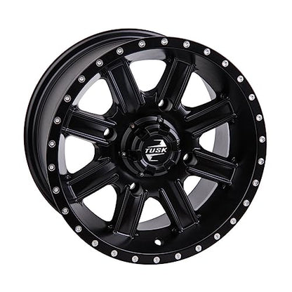(4 Pack) 4/137 Tusk Cascade Wheel 12x7 5.0 + 2.0 Matte Black For Kawasaki PRAIRIE 360 4X4 2003-2013
