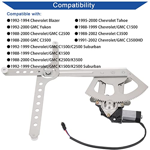 Obaee 741-654 Front Passenger Side Power Window Lift Regulator & Motor Assembly Compatible with Chevrolet/GMC C1500 C2500 C3500 K1500 K2500 K3500 Chevy Blazer Tahoe GMC Yukon 1988-2002 - size: Front Right Passenger Side