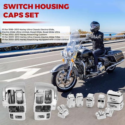Chrome Switch Housings Caps, Hand Control Switch Housing Cover Button - color: chrome