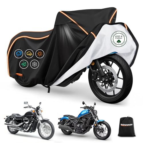 420D & Cotton Lining Motorcycle Cover for Honda Rebel 250 300 500 1100 - size: for Rebel
