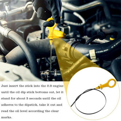 06J115611F Oil Dipstick Indicator, Compatible with Audi A4 A5 Quattro Q5 Volkswagen VW Passat B6 2.0T Engine Oil Fluid Level Dip Stick Replace 06H115611E - size: 06J115611F