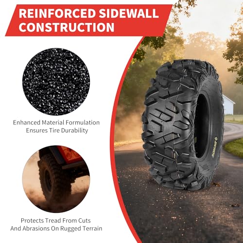 GarveeTech ATV Tires, 2 Pack 29x9-14 29x9x14 ATV UTV All Terrain Tires for Trail, Desert, Mud, Dirt, Street, Sand, 6PR Tubeless - size: AT29X9-14, style: Pattern A