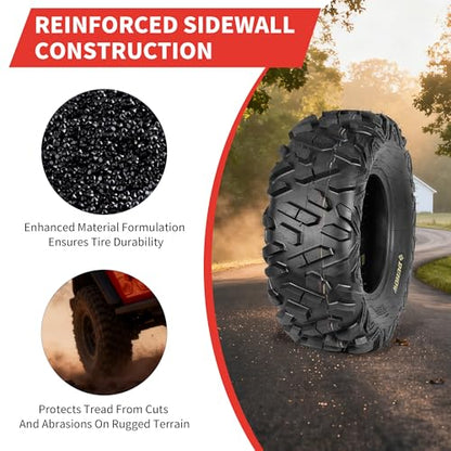 GarveeTech ATV Tires, 2 Pack 26x9-12 26x9x12 ATV UTV All Terrain Tires for Trail, Desert, Mud, Dirt, Street, Sand etc, 6PR Tubeless - size: AT26X9-12, style: Pattern A