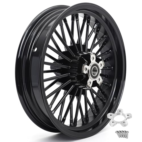 TOFR 16x3.5 Fat Spoke Black Front Wheel For Harley Touring Baggers 84-08 - color: Gloss Black, size: Front:16inch x 3.5inch